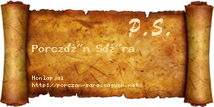 Porczán Sára névjegykártya